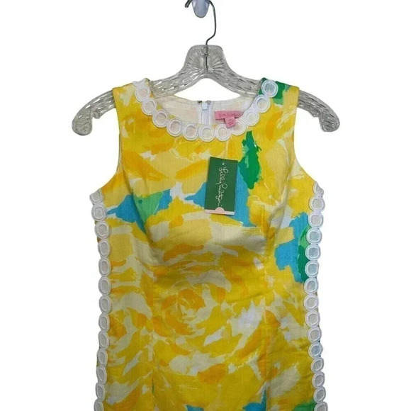 NWT Lilly Pulitzer Yellow Mila Shift Dress First Impressions Sunglow Yellow 00 - Picture 2 of 13
